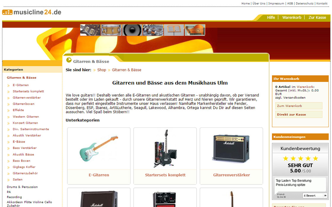 Musicline24.de - unser erster Online-Shop