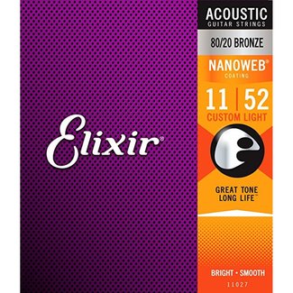 Elixir 11027 Acoustic Nanoweb Anti-Rust 011-052 Custom-Light